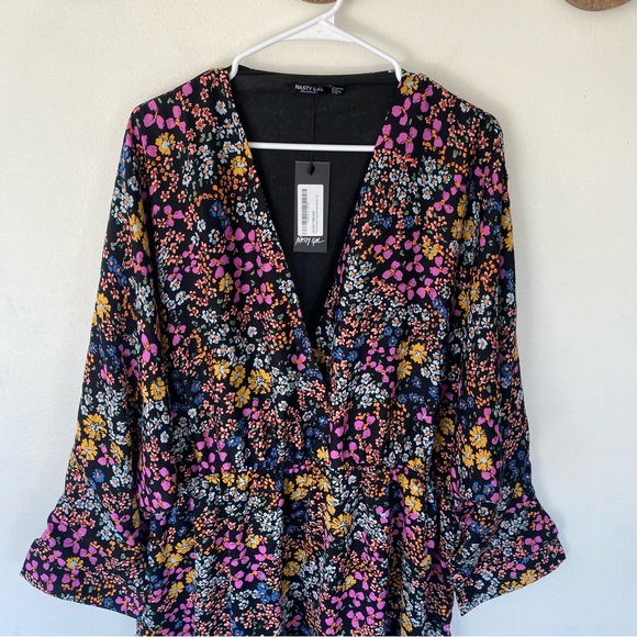 Nasty Gal plus size multi floral midi dress plus size 20 NEW! - Picture 5 of 10